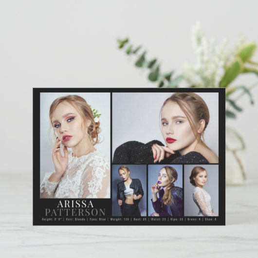 Model Actor Comp Card 6写真5x7 招待状 (スタンド正面)