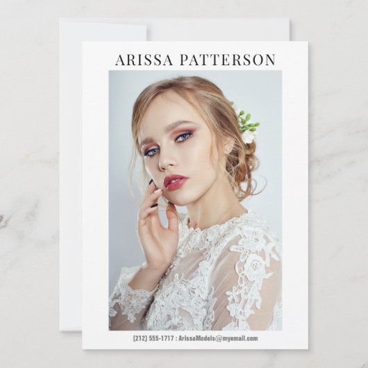 Model Actor Comp Card 6 Photo 5.5x7.5 招待状 (裏面)