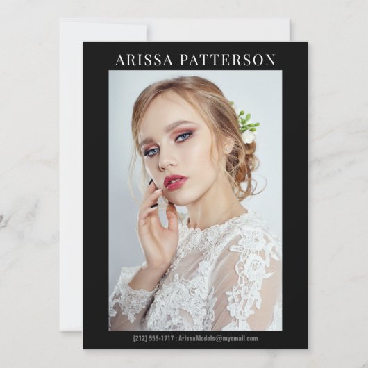 Model Actor Comp Card 6 Photo 5.5x7.5 招待状 (裏面)