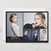 Model Actor Comp Card 6 Photo 5.5x7.5 招待状 (正面)