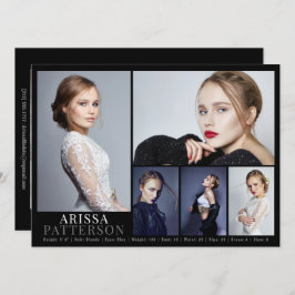 Model Actor Comp Card 6 Photo 5.5x7.5 招待状