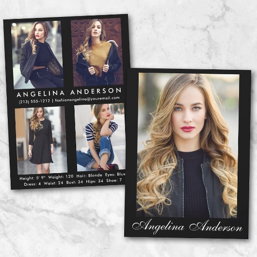 Model Actor Comp Card Blk - 4フォトバック – スクリプト