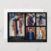 Model Actor Comp Card Blk 5写真はがき ポストカード (正面/裏面)