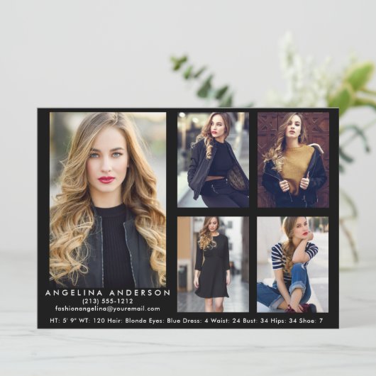 Model Actor Comp Card Blk - 5枚 (スタンド正面)