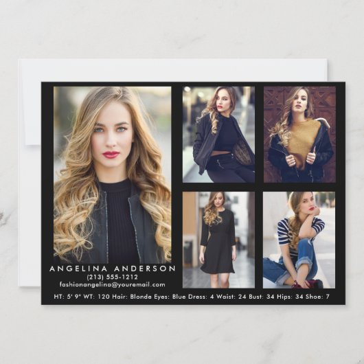 Model Actor Comp Card Blk - 5枚 (正面)