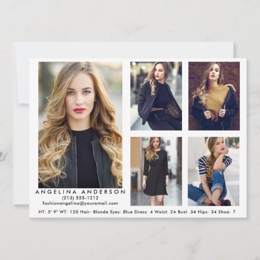 Model Actor Comp Card Wht - 5枚の写真 (正面)