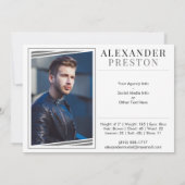 Model Actor Comp Card Zed Card 2 Photo 5x7 招待状 (裏面)