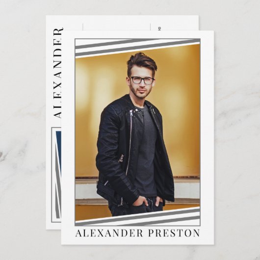 Model Actor Comp Card Zed Card 2 Photo 5x7 招待状 (正面/裏面)