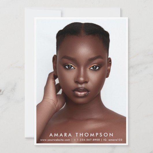 Model Actor Modeling Comp Card 4 Photo Modern 招待状 (正面)