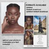 Model Actor Modeling Comp Card 4 Photo Modern 招待状