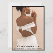 Model Actor Modeling Comp Card 4 Photo QR Code 招待状 (正面)