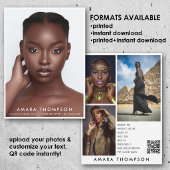 Model Actor Modeling Comp Card 4 Photo QR Code 招待状