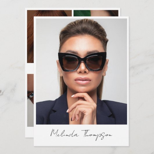 Model Actor Modeling Comp Card 5フォトスクリプト 招待状 (正面/裏面)