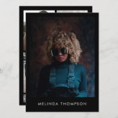 Model Actor Modeling Comp Card 5 Photo Black 招待状 (正面/裏面)