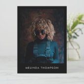 Model Actor Modeling Comp Card 5 Photo Black 招待状 (スタンド正面)