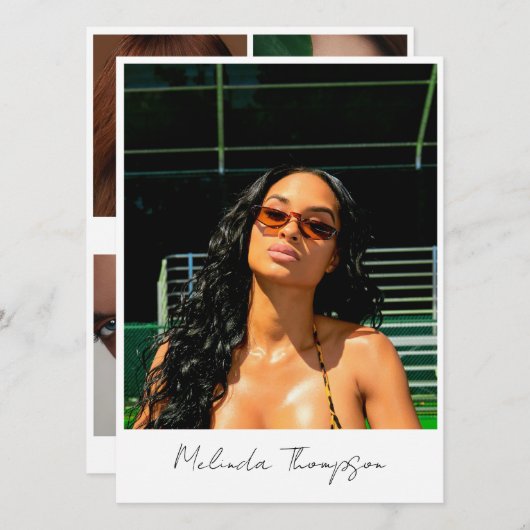 Model Actor Modeling Comp Card 5 Photo Influencer 招待状 (正面/裏面)