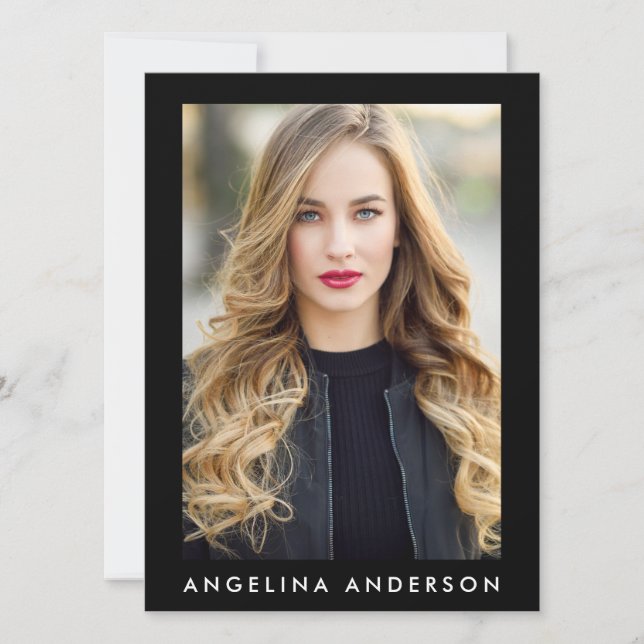 Model Actor PhotoプロフェッショナルComp Card Black (正面)