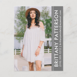 Model Actor Photo Compカードグレー葉書 ポストカード