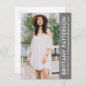 Model Actor Photo Compカードグレー葉書 ポストカード (正面/裏面)