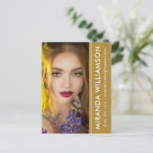 Model Actor Photo Comp Cardオレンジ色のはがき ポストカード (スタンド正面)