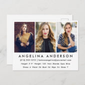 Model Actor Photo Comp Card – はがき (正面/裏面)