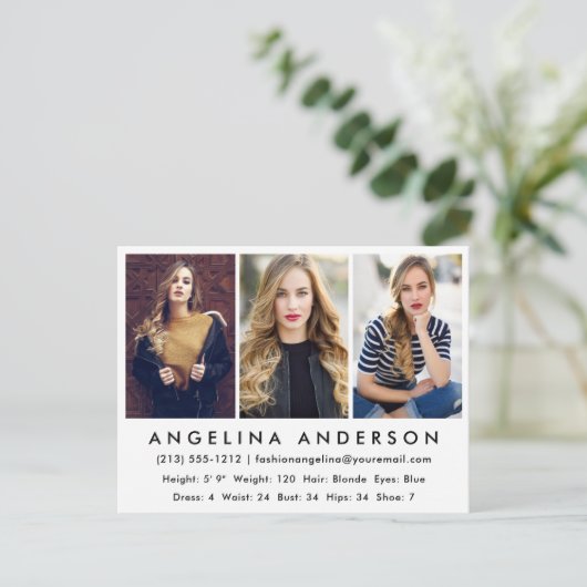 Model Actor Photo Comp Card – はがき (スタンド正面)