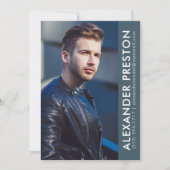 Model Actor Photo Comp Card 5 x 7 Blue AP 招待状 (正面)