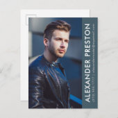 Model Actor Photo Comp Card Blue APポストカード ポストカード (正面/裏面)