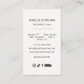 Model Actor Photo Neutral Beige 名刺 (裏面)