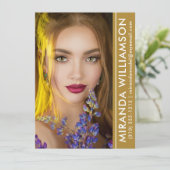 Model Actor Photo Pro Compカードオレンジ色のストライプ 招待状 (スタンド正面)