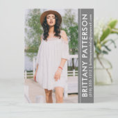 Model Actor Photo Pro Compカードグレー 招待状 (スタンド正面)