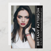 Model Actor Photo Pro Compカードブラックストライプ 招待状 (正面/裏面)