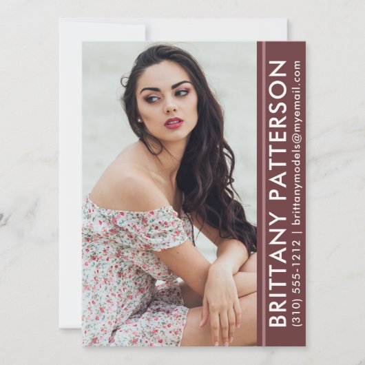 Model Actor Photo Pro Compカードラストストライプ 招待状 (正面)