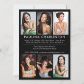 Model Actor Pro 5.5x7.5コンポジションゼットカード7写真 招待状 (裏面)