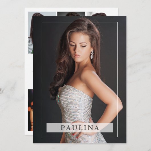 Model Actor Pro 5.5x7.5コンポジションゼットカード7写真 招待状 (正面/裏面)