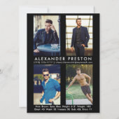 Model Actor Pro Compカードオス5フォトブラック 招待状 (裏面)