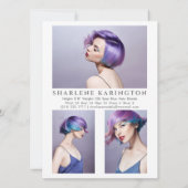 Model Actor Pro Compカードテンプレート3フォトホワイト 招待状 (裏面)