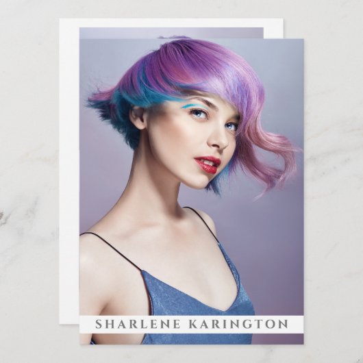 Model Actor Pro Compカードテンプレート3フォトホワイト 招待状 (正面/裏面)