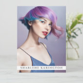 Model Actor Pro Compカードテンプレート3フォトホワイト 招待状 (スタンド正面)