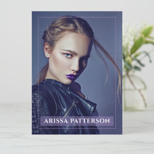 Model Actor Pro Comp Card 1 Photo Violet 招待状 (スタンド正面)