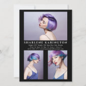 Model Actor Pro Comp Card 3 Photo Back Black 招待状 (裏面)