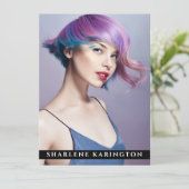 Model Actor Pro Comp Card 3 Photo Back Black 招待状 (スタンド正面)