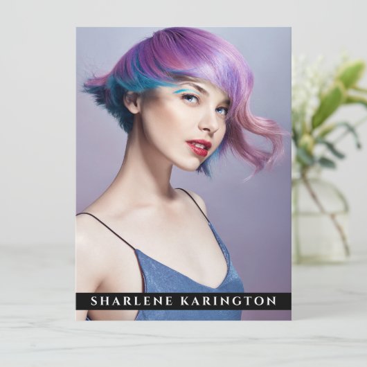 Model Actor Pro Comp Card 3 Photo Back Black 招待状 (スタンド正面)