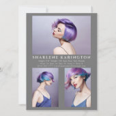 Model Actor Pro Comp Card 4 Photo 2 Sided Gray 招待状 (裏面)