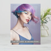 Model Actor Pro Comp Card 4 Photo 2 Sided Gray 招待状 (スタンド正面)