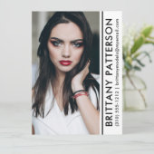 Model Actor Pro Photo Compカードホワイトストライプ 招待状 (スタンド正面)