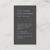 Model Actress add your own photo Business Card 名刺 (裏面)