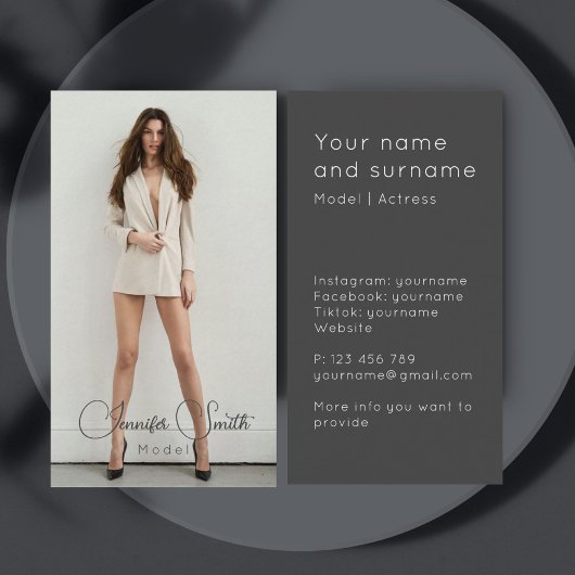 Model Actress add your own photo Business Card 名刺