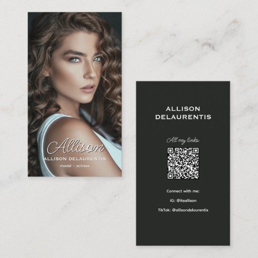 Model and Talent Business Card | QR Code 名刺 (正面/裏面)