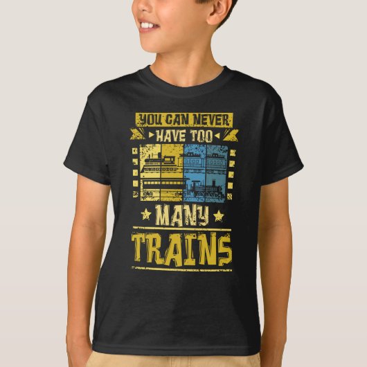 Model Railway Never Too Many Trains Tシャツ (正面)